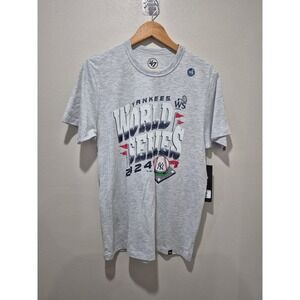 47 Brand New York Yankees World Series 2024 T-Shirt Mens Gray Size M